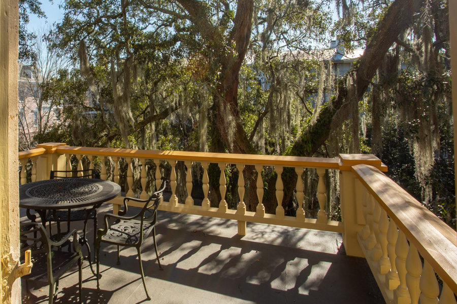 Private balcony in the Juliette Low Guest Room in Savannah, GA
