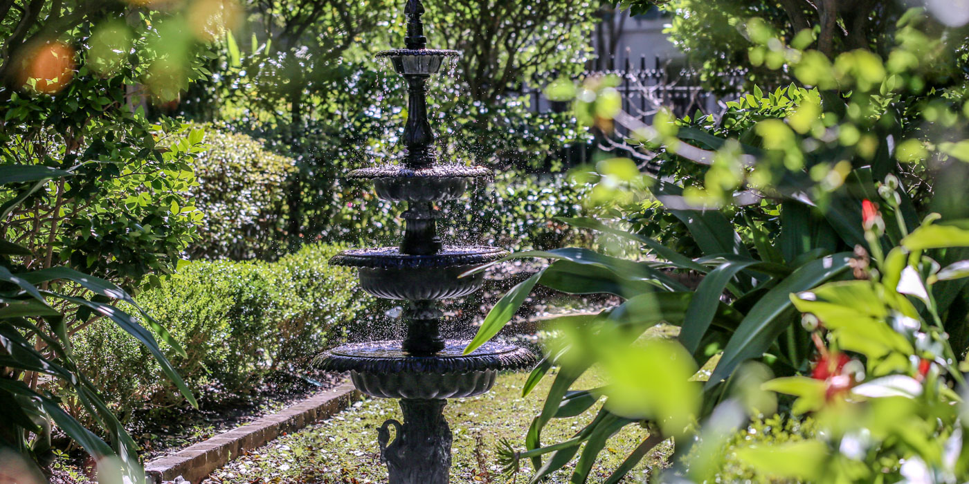 Fountain in the Garden at The Gastonian